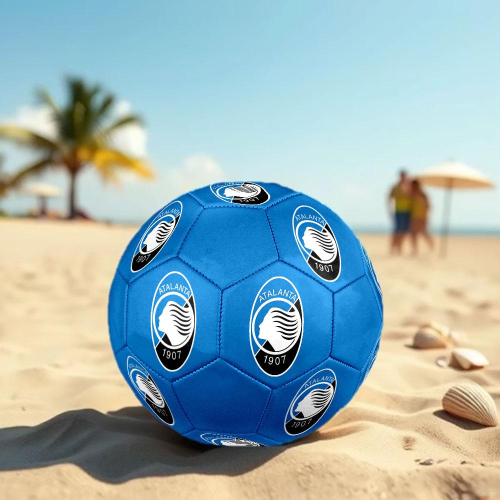 Atalanta BC Size 5 Soccer Ball, Machine-Stitched PVC, Durable & High Bounce, All Ages Fit, Fan Merchandise, Matches & Outdoor Use.