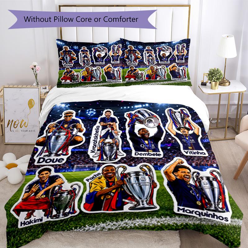 Set Biancheria da Letto Paris Saint Germain Copripiumino Traspirante con Federe Decorazione per la Casa Regalo di Compleanno