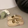 French baotou half-drag women's platform heightening retro 2025 spring new commuter small leather shoes Mary Jane cool slippers