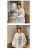 Trendy American High Street 2025 Autumn/Winter Round Neck Printed Long Sleeve Hoodie Pullover