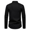 Autumn New Fashion Design Men's Long Sleeve Shirt Men High Quality Luxury Stand Collar Shirts Male Casual Social Wedding Party