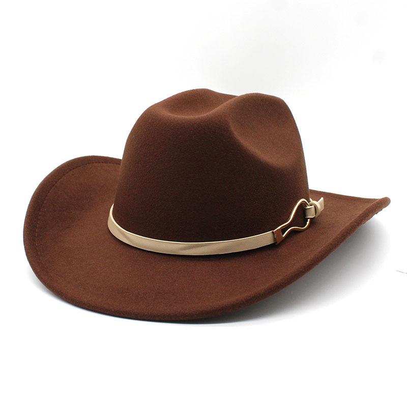 Vintage Men'S Wool Cowboy Hat Western Cowboy Hat Women'S Top Hat Jazz Hat Felt Hat