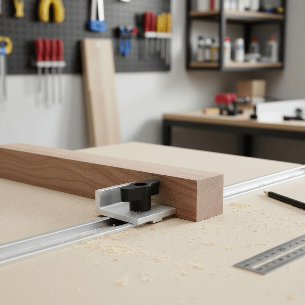 4 Pcs Set T Track Stop Block With Knobs Bi-Directional Stop Short Stop Kit  T-track Table