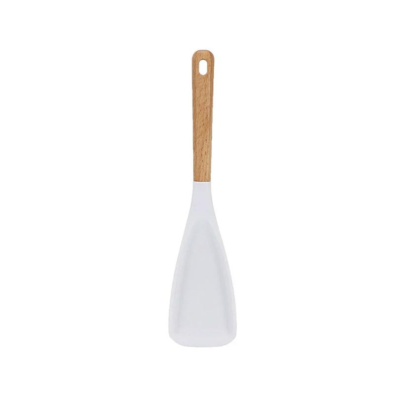 Silicone Cooking Spatula Wooden Handle Dense Shovel Fried Fish Omelette Shovel Non-stick Salad Mixing Spoon Kitchen Tools