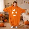 Kids' Halloween Printed Flannel Romper Pajama Set for Loungewear