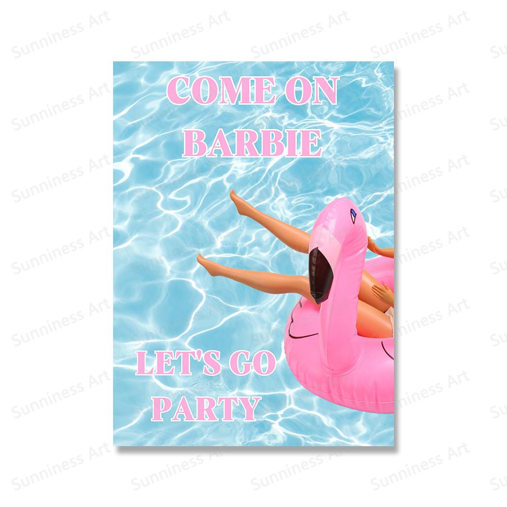 

Розовый телефон, оставленный на чтении, плакаты с цитатами, вечеринка у бассейна, настенная живопись на холсте для девочек, принты, фламинго, плавающие картинки, декор для гостиной 21x30cm No Framed красный