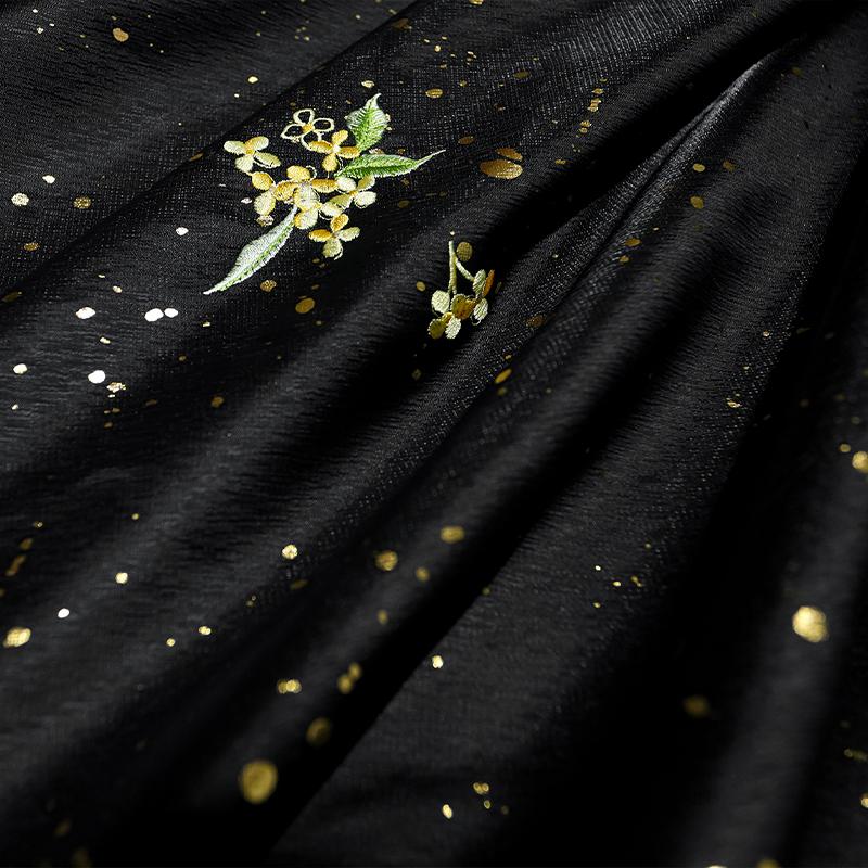 50x150cm Ancient Style Embroidery Flowers Fabric Ultra-Thin Chinese Style Fabric for DIY Hanfu Wedding Dress Stage Decor