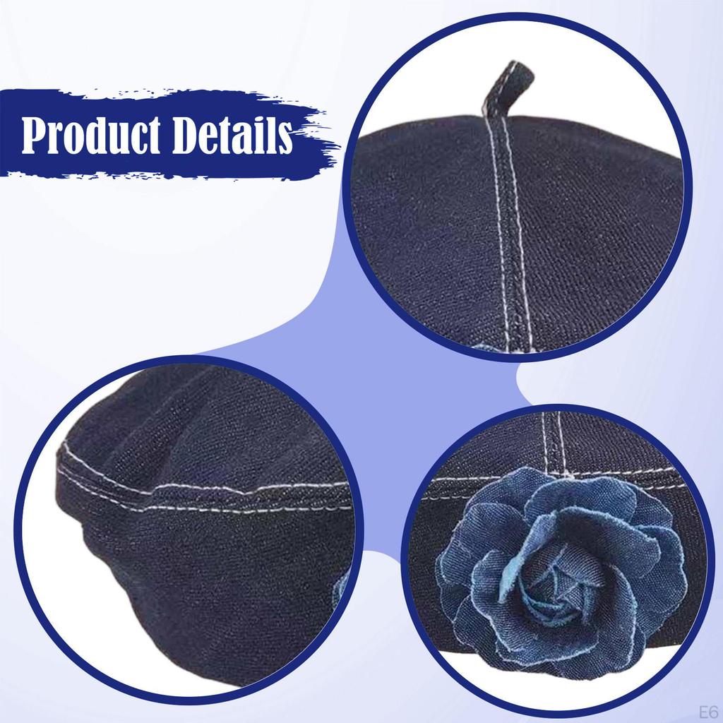Hat Women Denim Cap Painter Beanie Headwear Comfortable Adjustable Drawstring Artistic