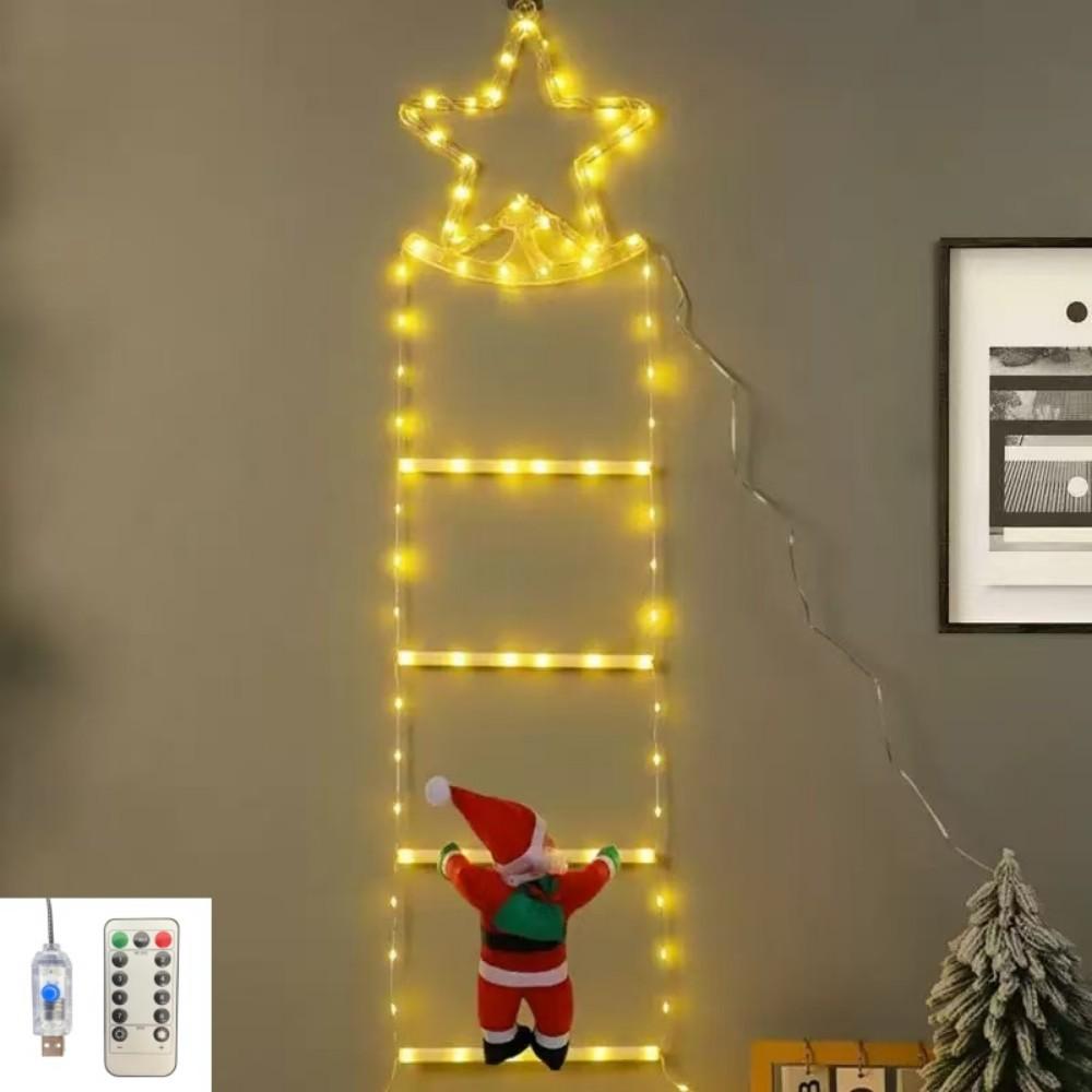 

USB Лестничный светильник Дед Мороз подходит для украшения комнаты дома, рождественских украшений и праздничного освещения. 2M теплый белый