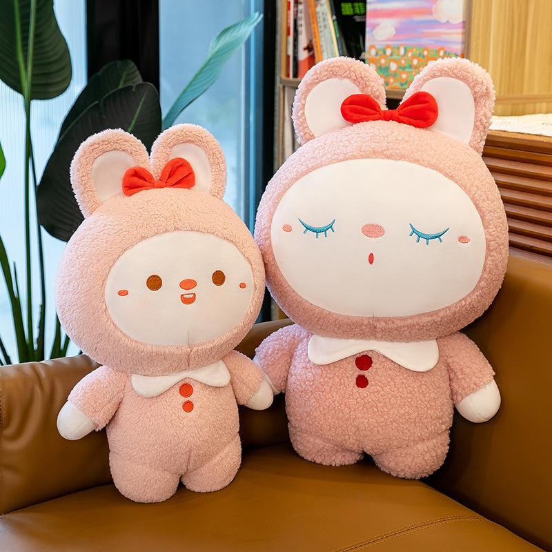 Cute Healing Rabbit Doll Expression Little Rabbit Plush Toy Sleeping Doll Children's Pillow Gift Girl
