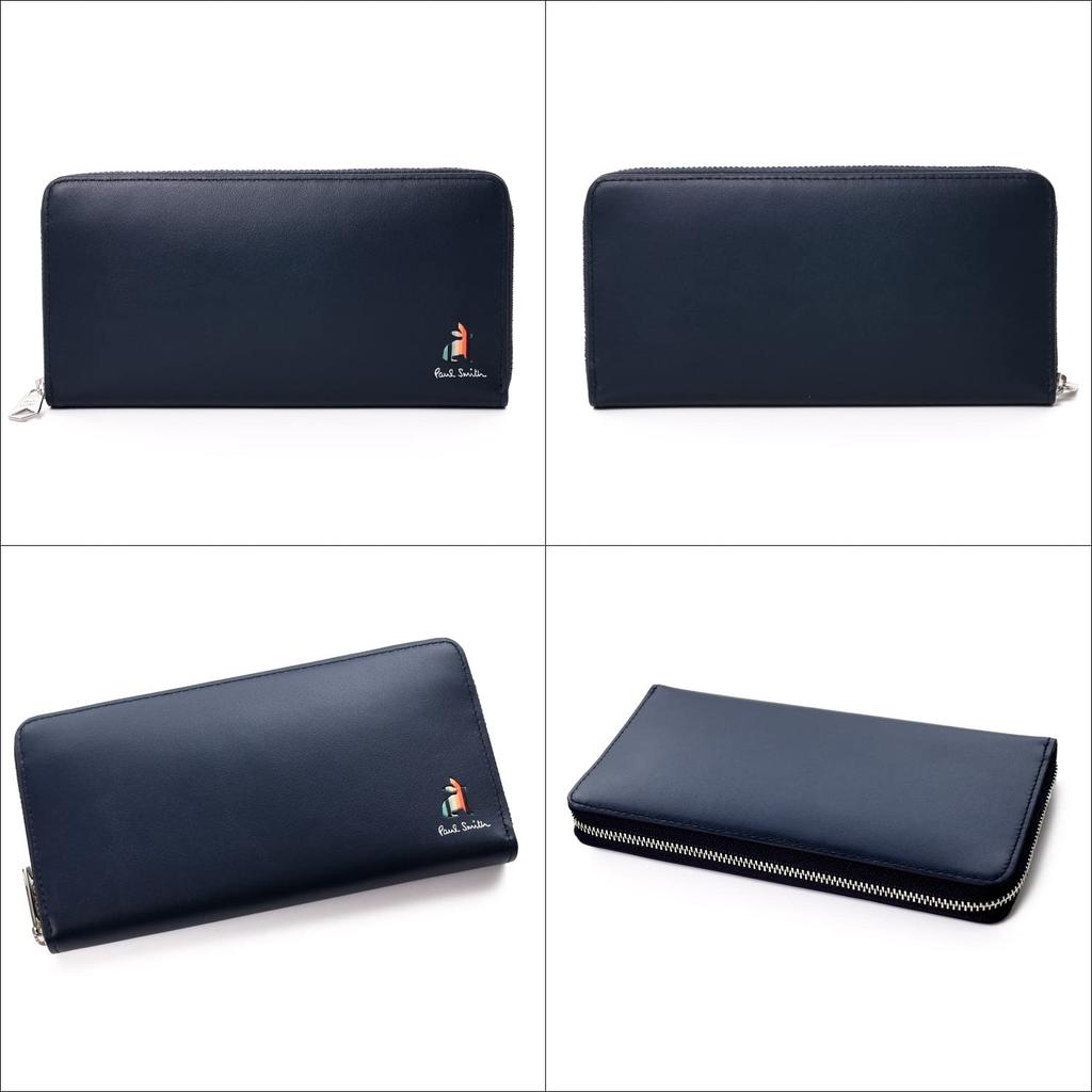 Paul Smith Personalized Long Wallet with Marquetry Stripe Rabbit Pattern and Coin Cowhide 873920 Purse, Leather, P656/BPS656 (No Personalization,