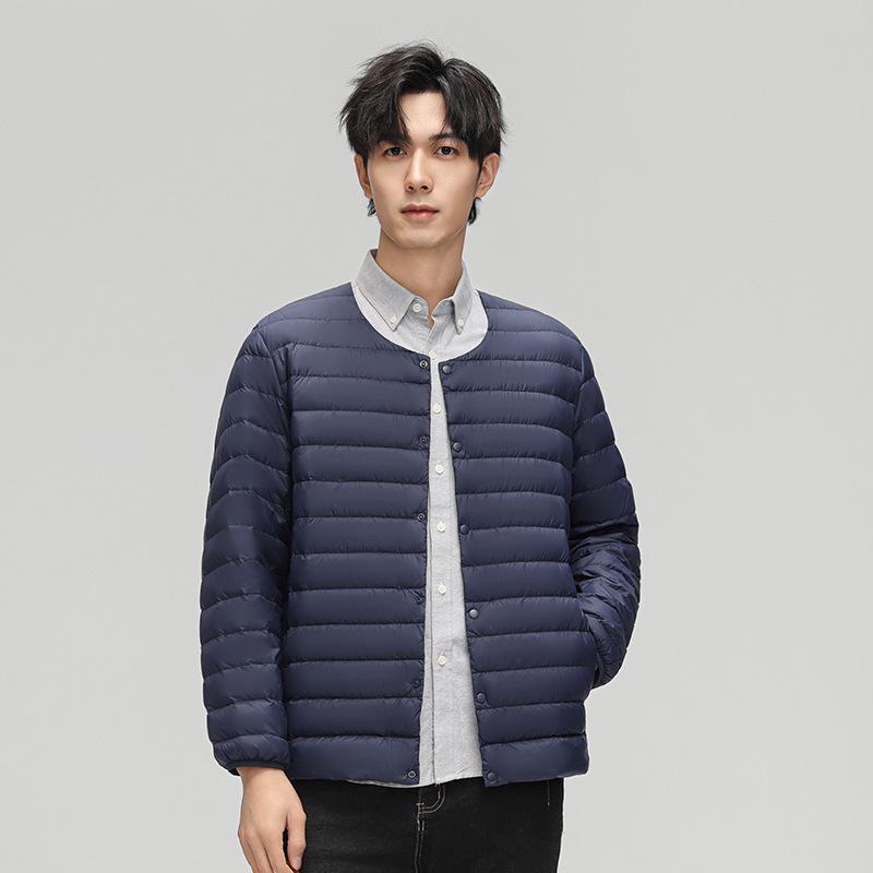 Men's Stand Collar Lightweight Down Jacket with Hood - Autumn/Winter 2025 Collection