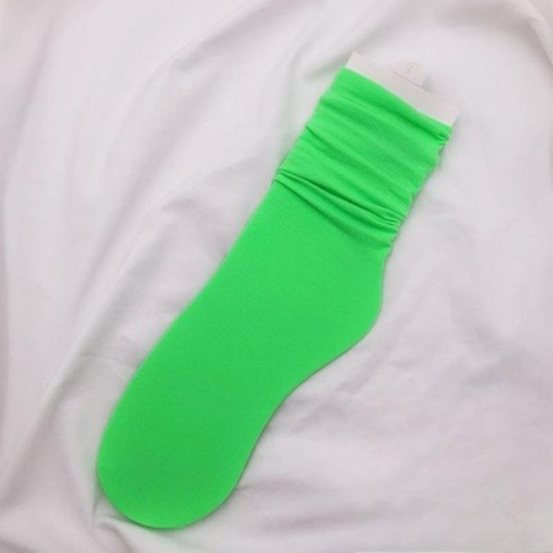 Female Spring and Summer Thin Pure Color Cool Breathable Comfortable Tube Stack Socks