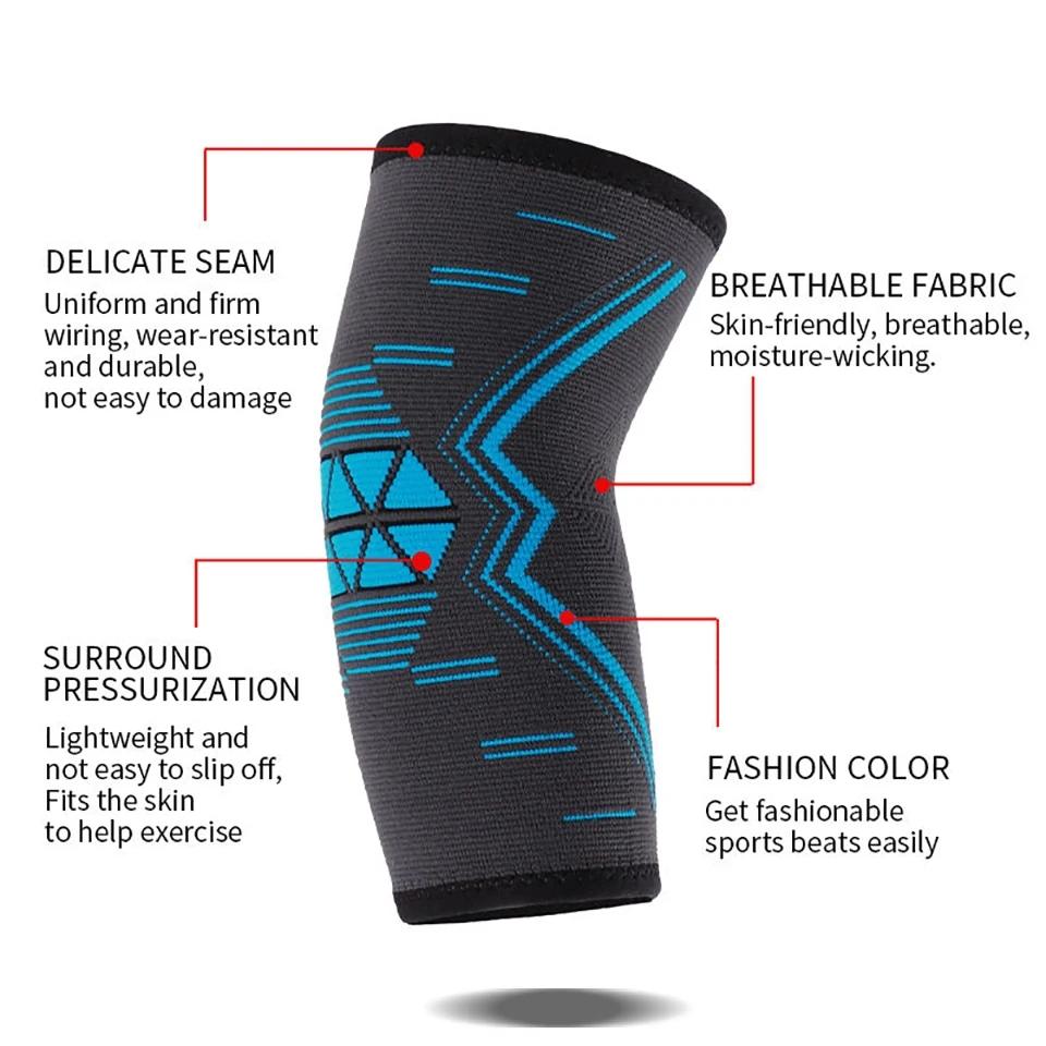 Loogdeel 1Pcs Elbow Guard Knitted Nylon Breathable Sweat Absorbing Summer Running Sport Arm Guard For Cycling Fitness Basketball