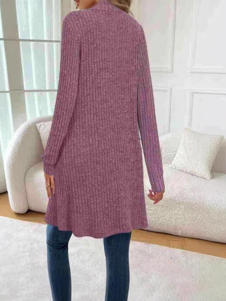 European & American Plus Size Women's Autumn/Winter Long Sleeve Loose Pocket Cardigan Knit Sweater Coat