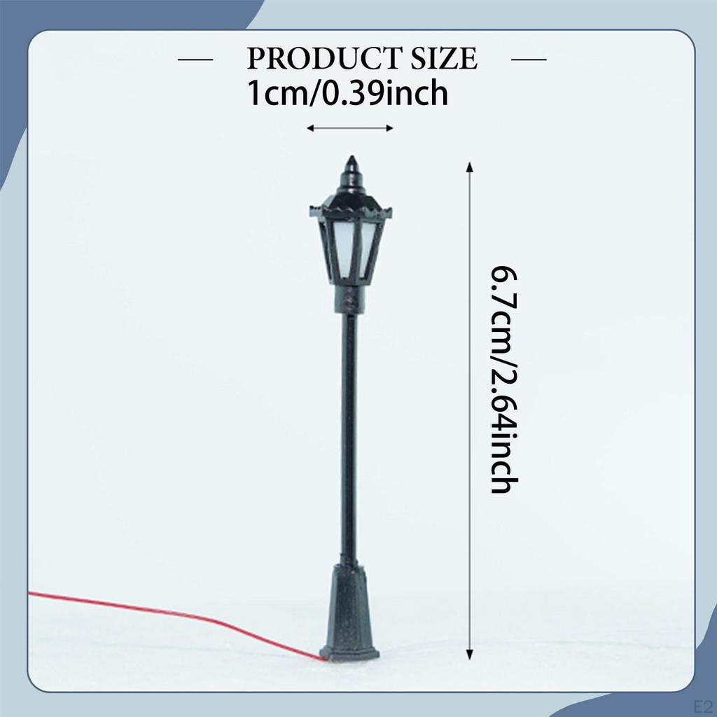 1/87 Außenpfostenleuchte Mini-Straßenmodell HO-Maßstab Eisenbahnzuglampe für Handarbeit