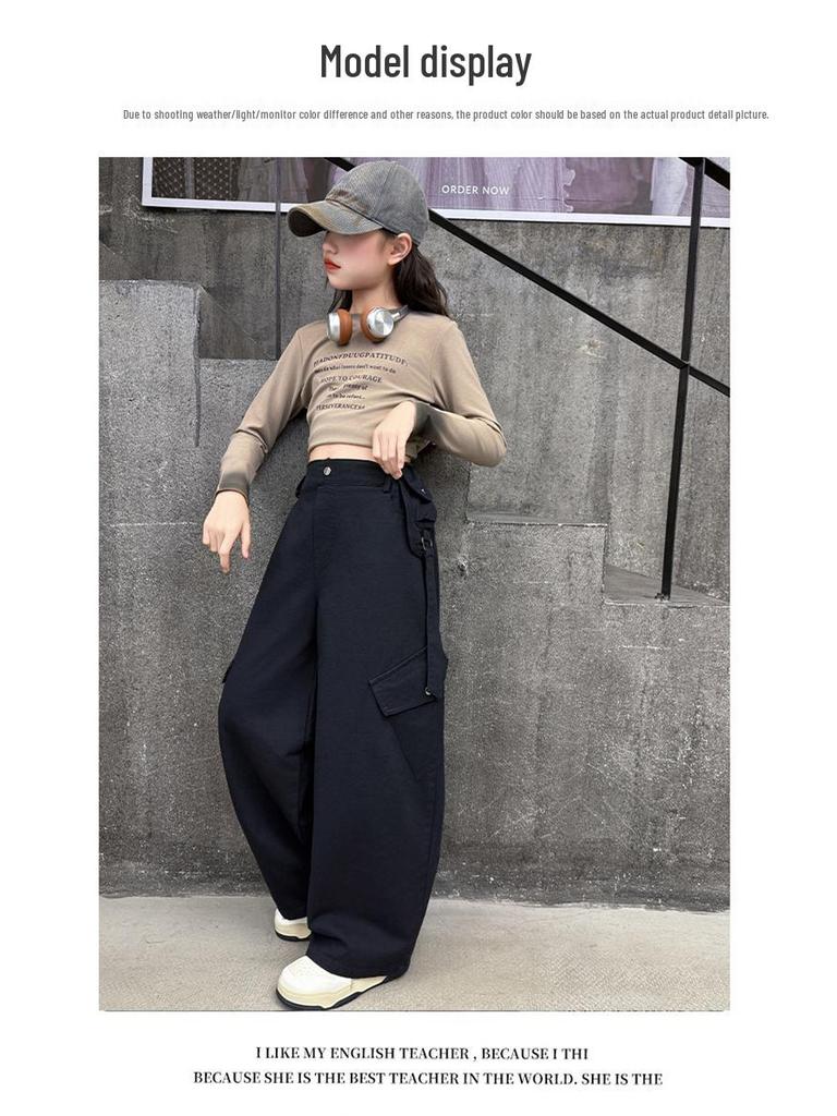 2025 Trendige Mädchen-Cargohose - Koreanischer Stil, lässige Hose für Frühling & Herbst