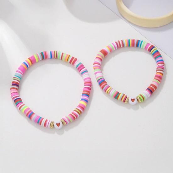 Sister Friendship Bracelet Adjustable Beaded Bohemian Bracelet Colorful Polymer Clay Beads Big Sis Bracelet Gift for Women Friends
