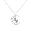 Trendy Unicorn and Moon Clavicle Necklace - European and American Style for Women