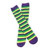 Men's And Women's Irish Socks With Purple, Yellow, Green Stripes, Three Color Mid Tube Socks, Knee Socks, Carnival Calf Socks