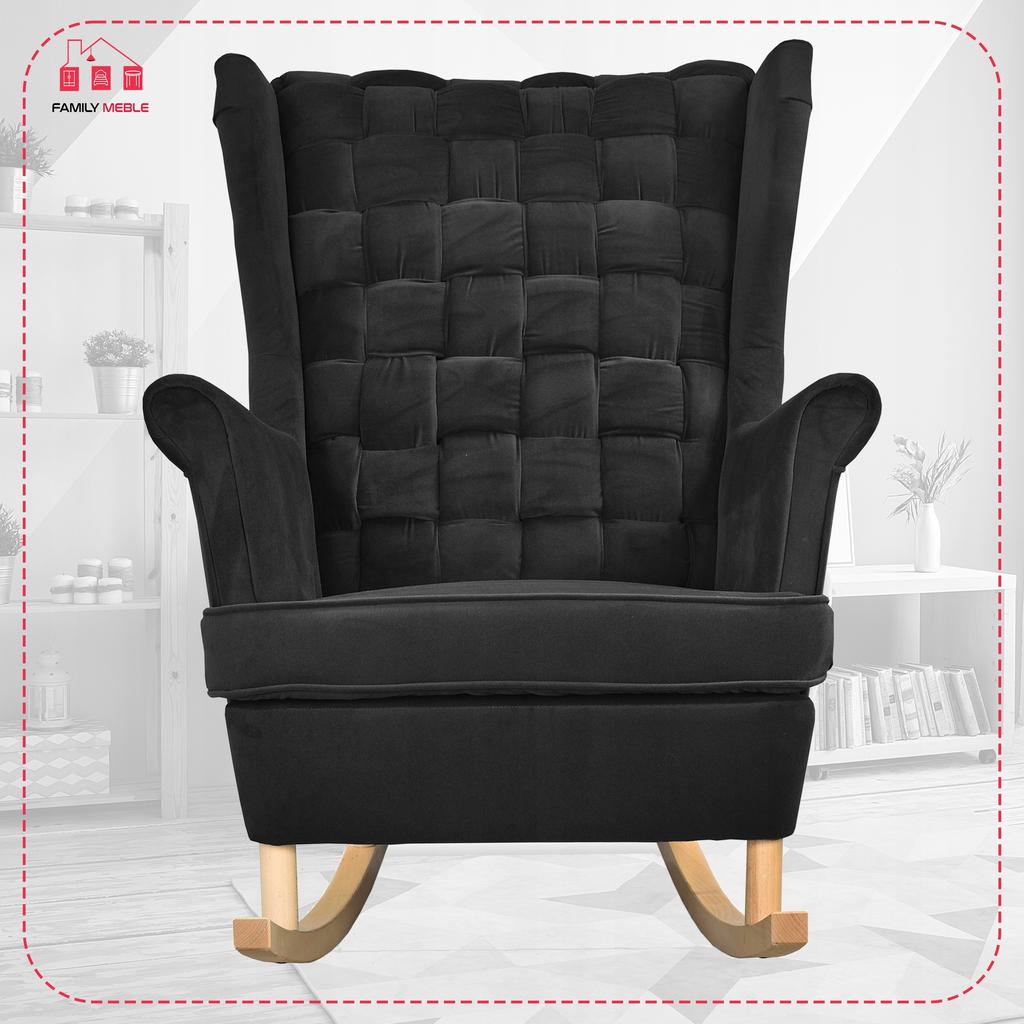 Carol Rocking Chair, Scandinavian, Family Meble, Black, Black