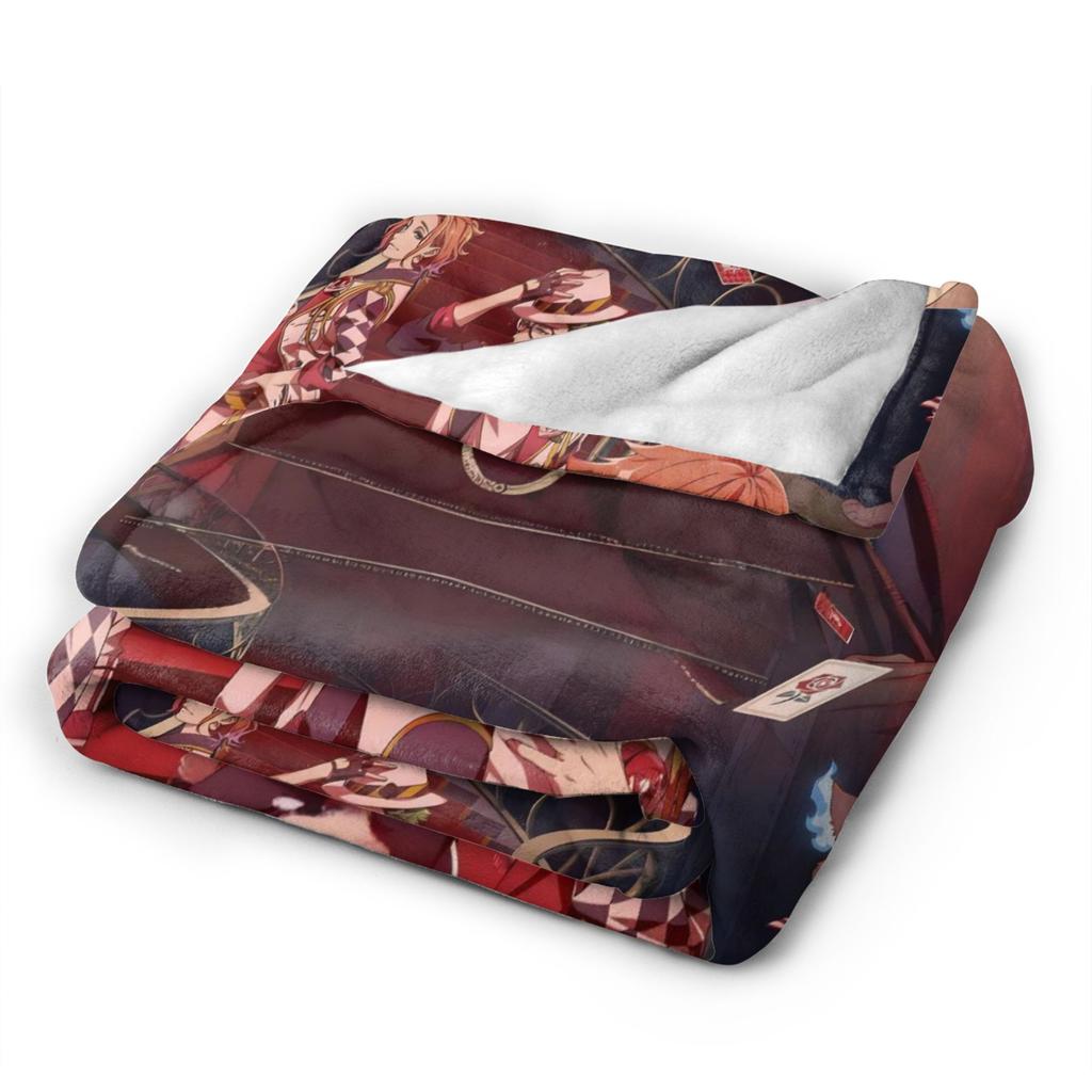 Twisted Wonderland Yuu Grim Blanket TWST Rhythm Game Flannel Throw Blanket Airplane Travel Printed Ultra-Soft Warm Portable