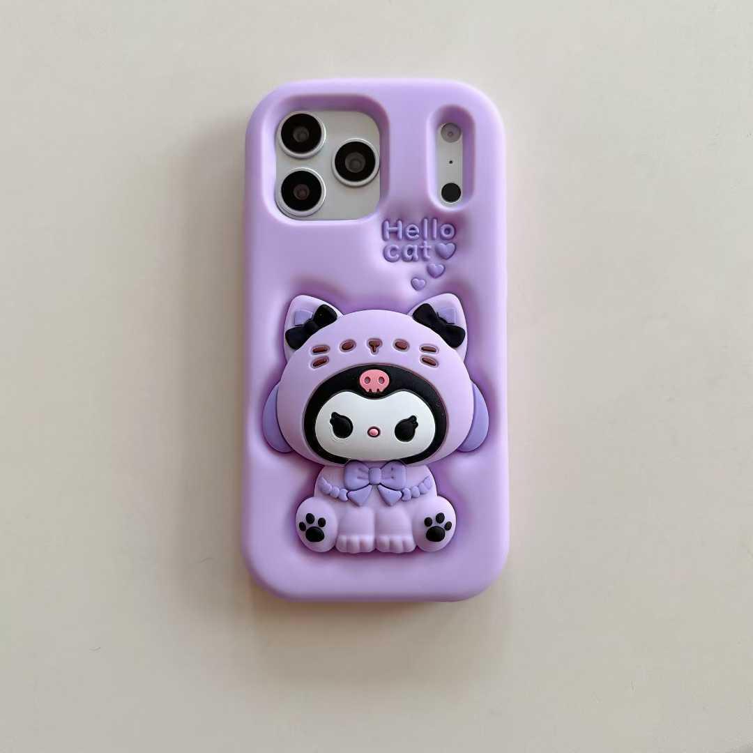 

Kuromi Cartoon Phone Case with Stand for iPhone 14/13/12/17/16/15 PROMAX iPhone 14 Pro Max