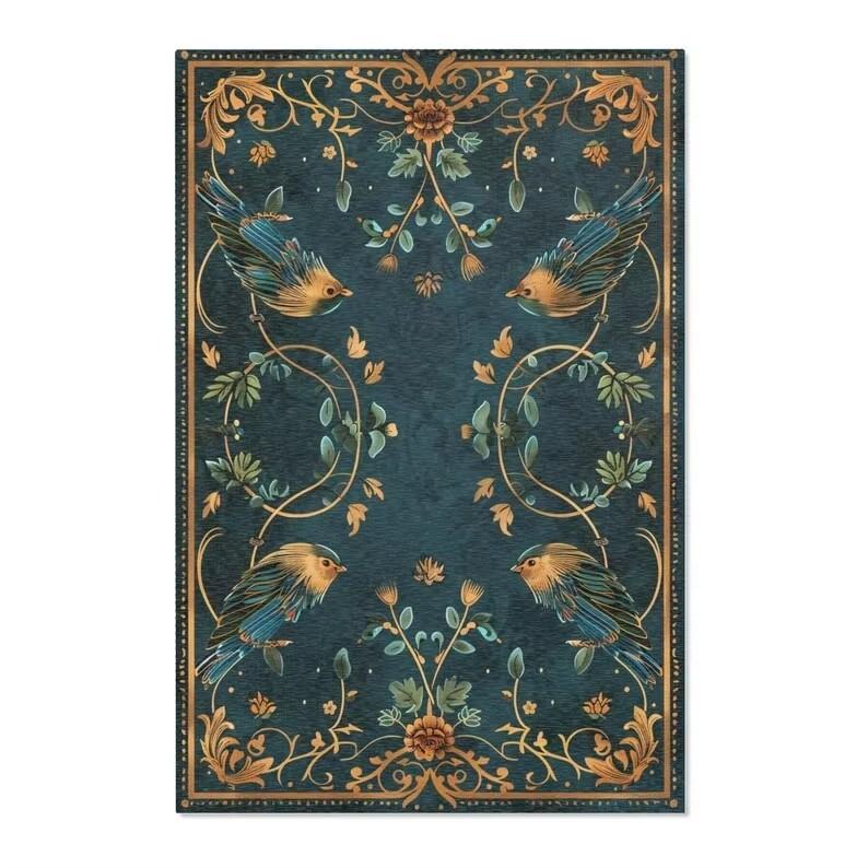Lila Persischer Bereichsteppich Dunkel Floral Schlafzimmerteppich Modern Klassisch Fusion Wohnzimmer Art Deco Teppich Waschraum Fußmatte