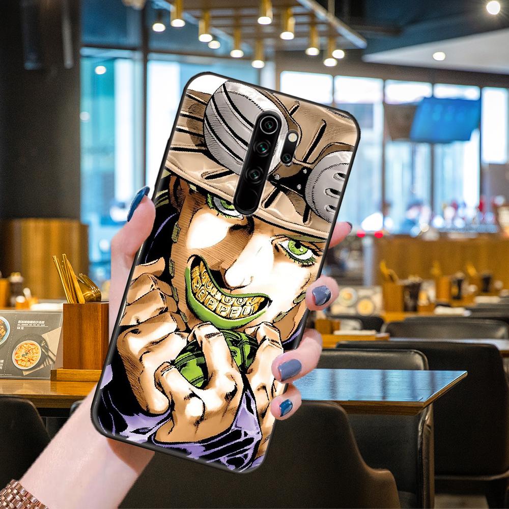 Phone Case For Xiaomi Redmi 6 7 8 9 A Pro Redmi Note 10 Pro 5G 8 8T 9 9S 7 6 5 Pro  Black Cover JOJO’S BIZARRE ADVENTURE