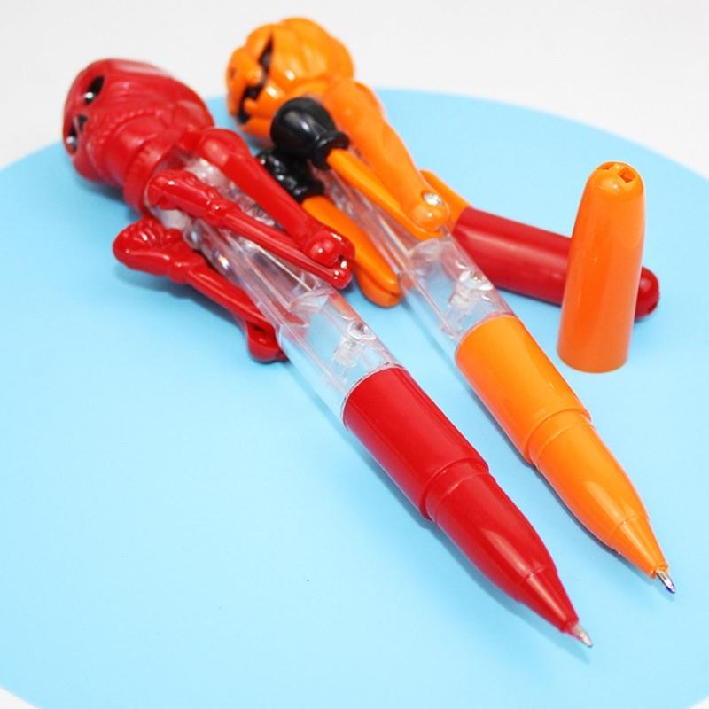 Neuartiger Kugelschreiber, Halloween-Totenkopf-Stift, lustiger Schreibstift, nachfüllbar, für Kinder, Studenten, Belohnung, Halloween-Zubehör