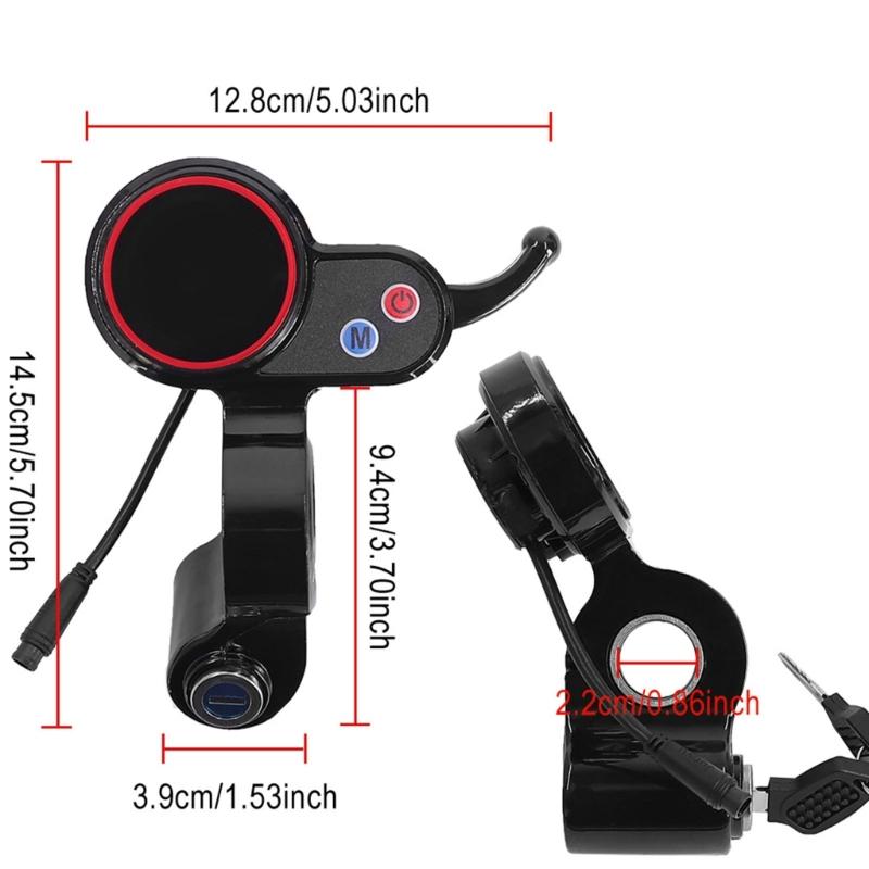 Electric Scooter LCD Display Dashboard LCD Display Panel Throttles Instrument Panel Power Switches Easy to Install
