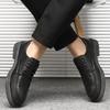 Lace Up Black Low Heel Low-Top Male Casual Shoe Common Luxury Sale Footwear Offer Social Cowhide Summer On Men's Leather Shoes