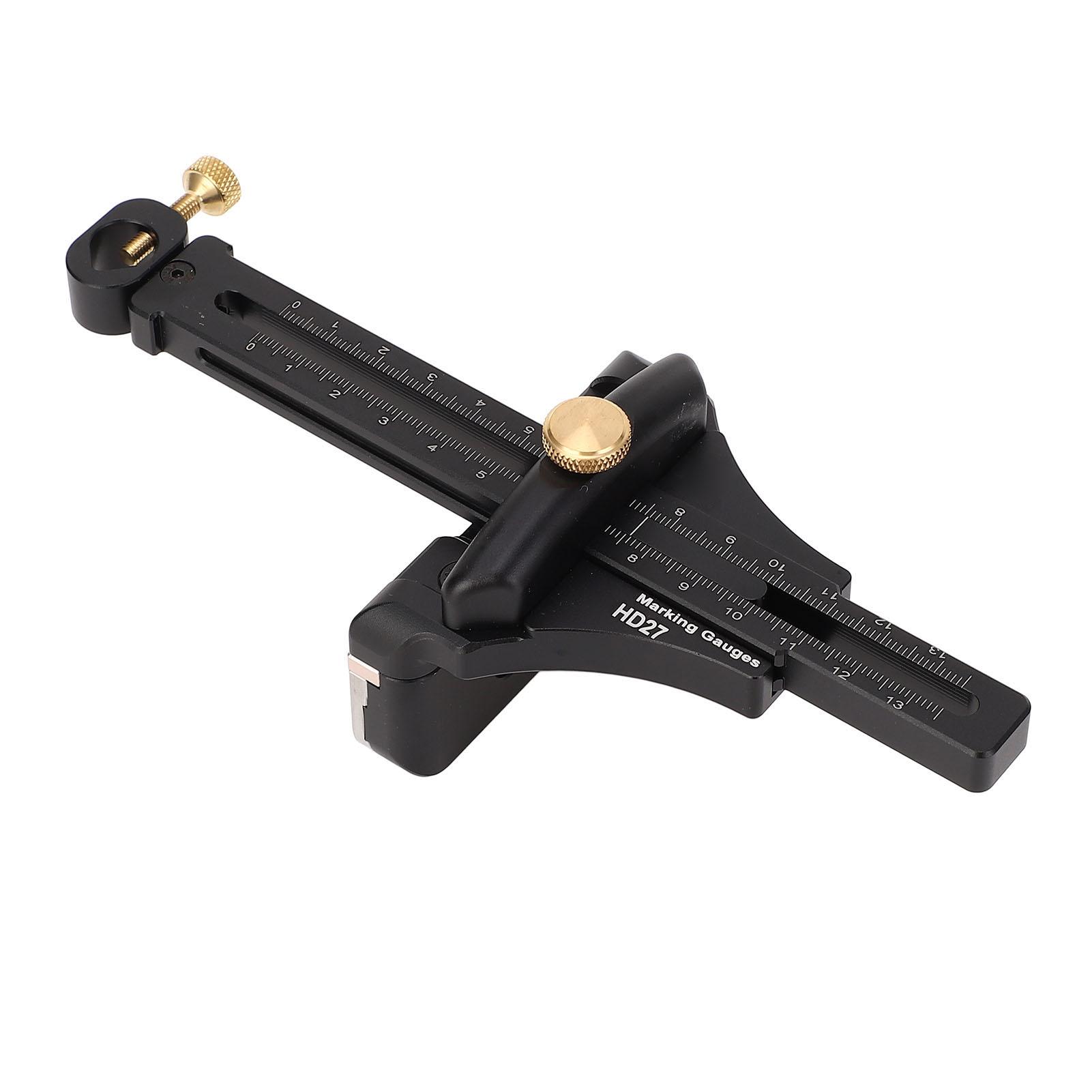 

Woodworking Marking Gauge Metric Imperial Scale Aluminum Alloy Multifunctional Wood Scribe Tool