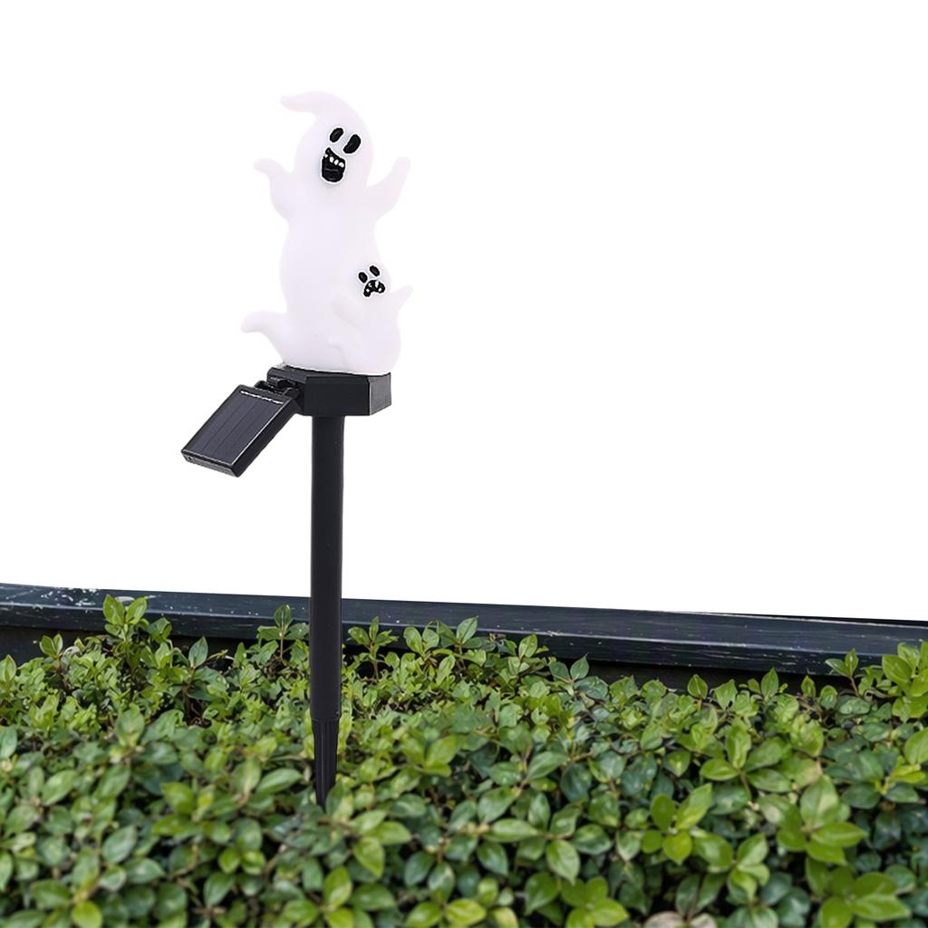 Ghost Pumpkin Halloween Solar Stake Light Outdoor Waterproof Garden Path Marker Warm LED Auto On Off Lamp