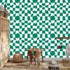 Wallpaper Casual Checkerboard Sea, White and Mint 50x1000