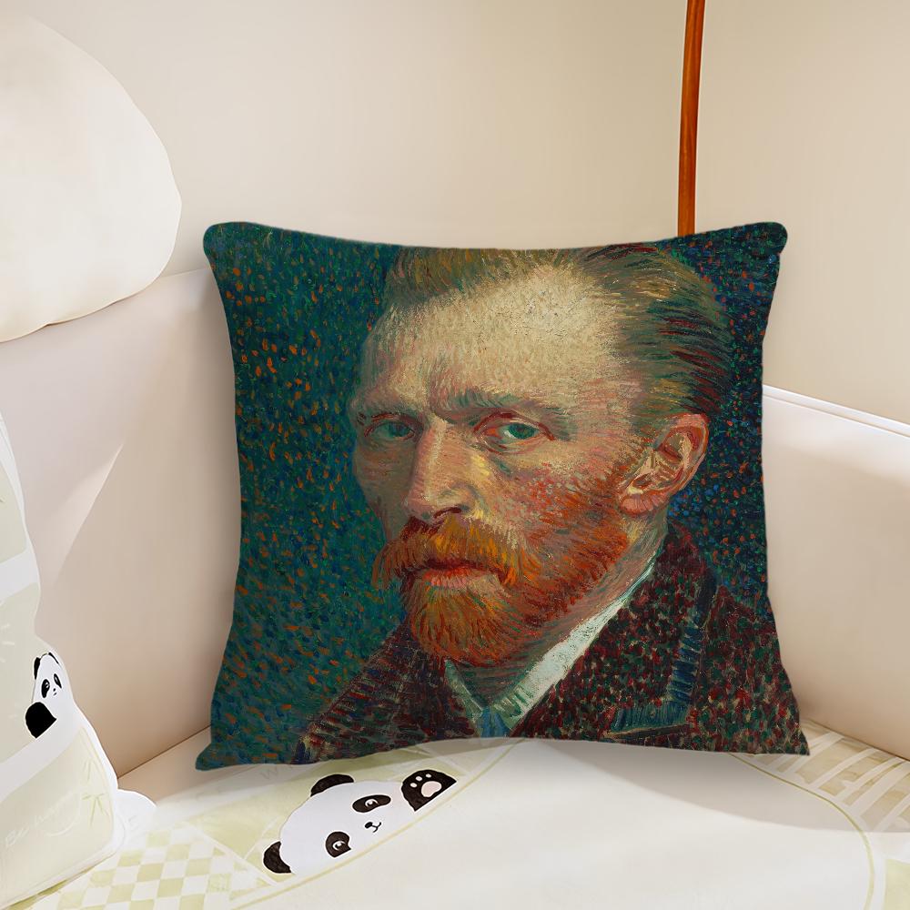 Van Gogh Art Cushion Cover Pillow Case Plush Fabric Soft Double Sided Print Sofa Cushion Cover Throw Pillow Covers
