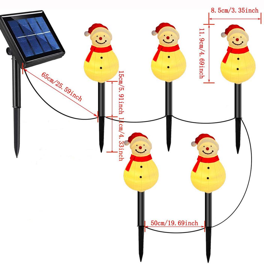 Solar Santa Claus LED Garden Stake Lights for Outdoor Lawn and Courtyard