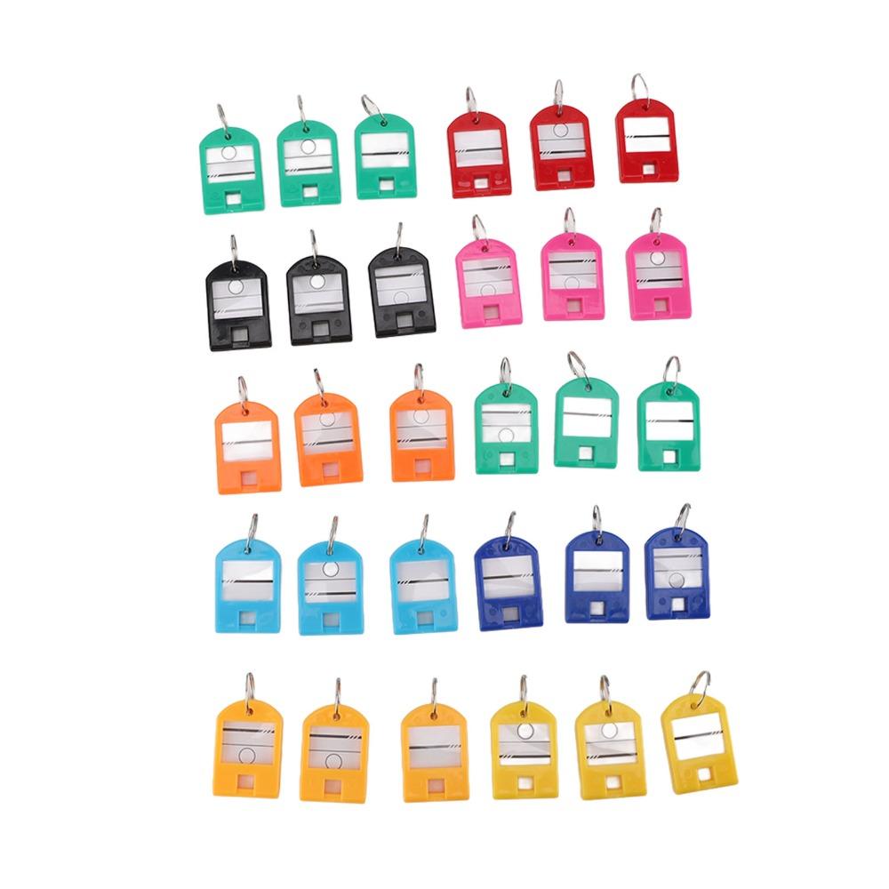 30pcs Plastic Material Keychain Iron Split Ring Key Labels Multi Keys Holder Key Identifiers  Houses