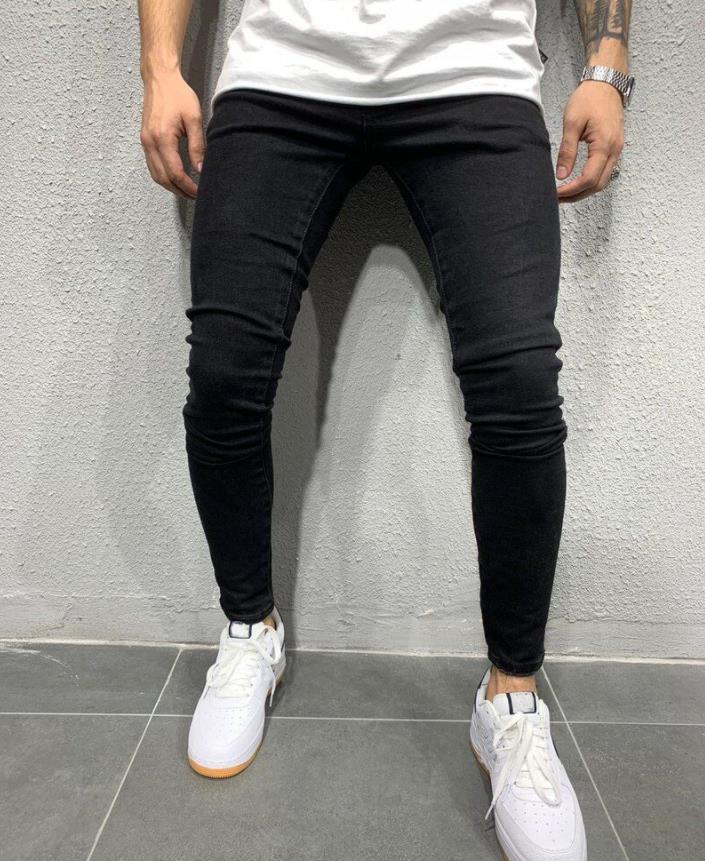 Europäische & Amerikanische Bestseller Herren Ripped Badge Skinny Jeans