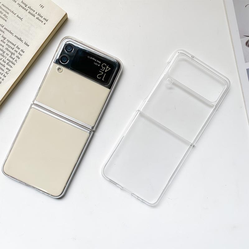 Transparent ZFlip7 Folding Screen Phone Case for Samsung Fold5 Flip Simple Anti Drop Protective Case Ultra-thin