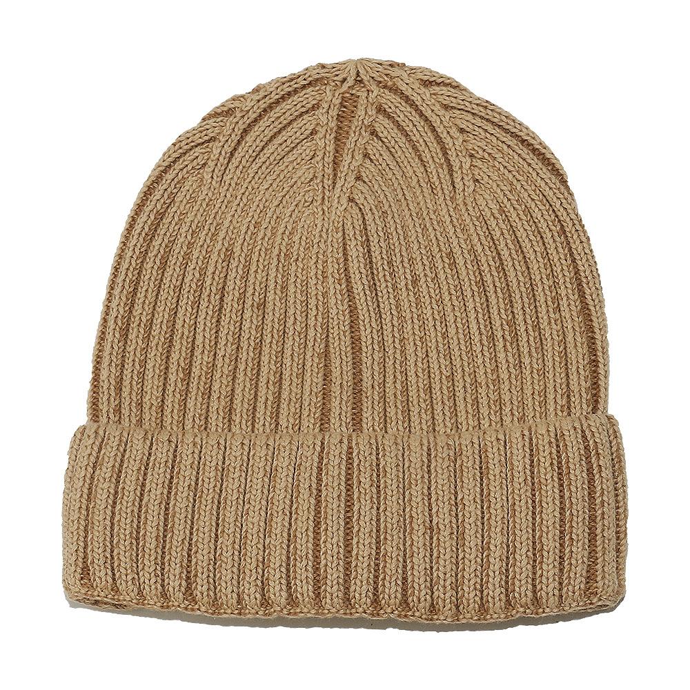 Autumn and winter new cotton wool hat light board solid color striped knitted hat ear protection warm winter hat men