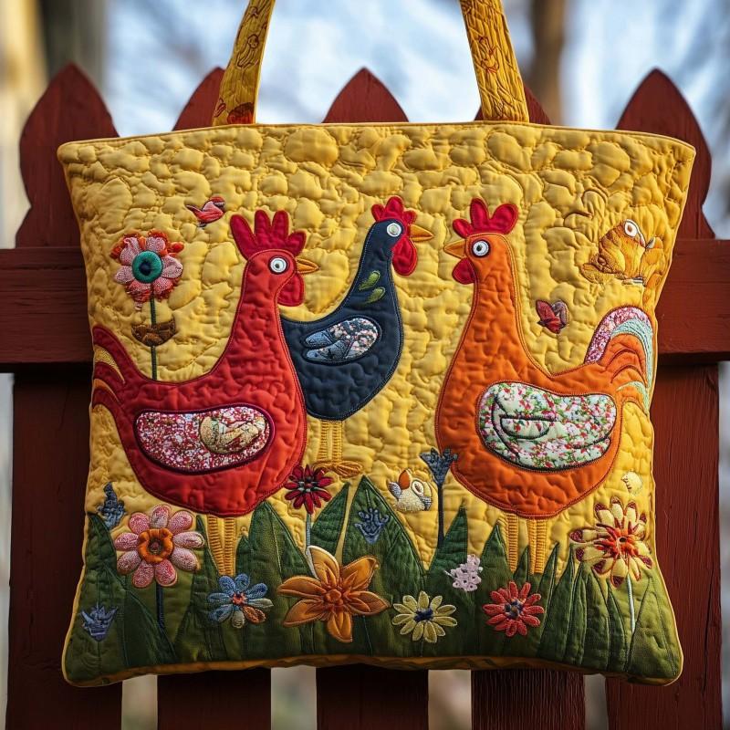 Chick Print Tote Bag 600D Oxford Cloth Shoulder Daily Use
