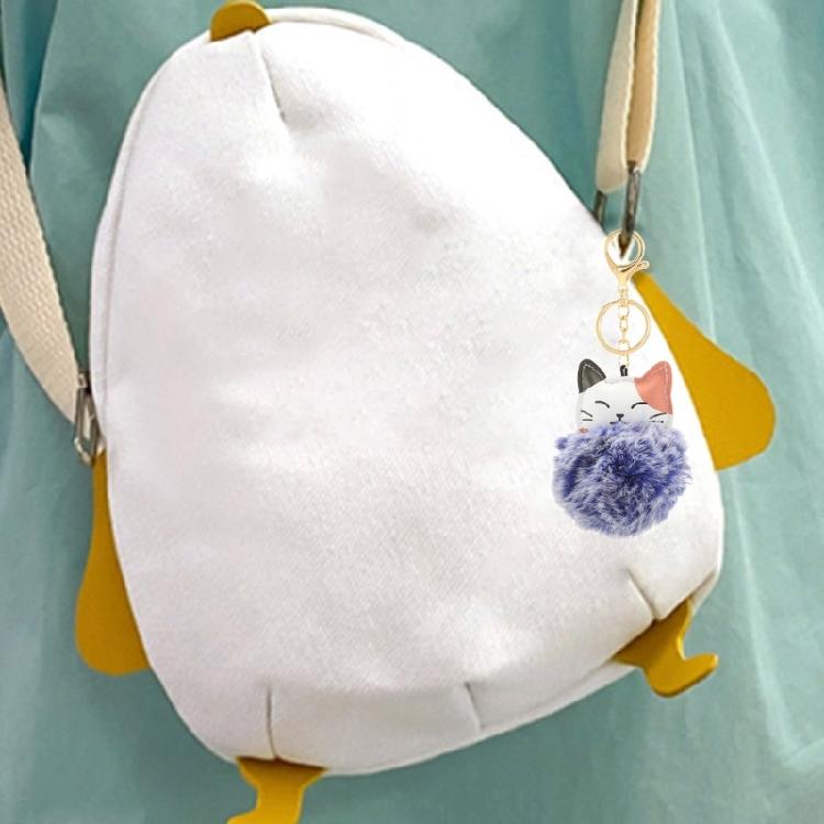 Elegante Schlüsselkette Weicher Haarbällchen Katzenanhänger Schlüsselanhänger Charm für Auto oder Tasche Schlüssel