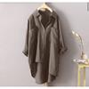 Vintage Style Cotton Linen Cardigan With Pockets For Casual Autumn Wear