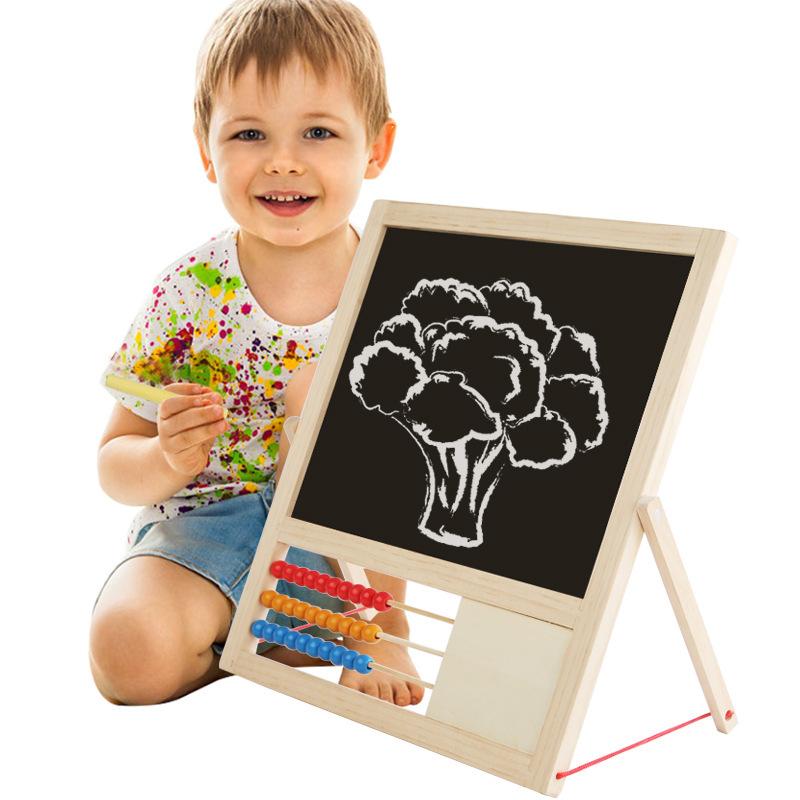 Children Magnetic Drawing Board Double-Sided Writing Board Painting Graffiti Kids Early Learning Educational Wooden Math Toy
