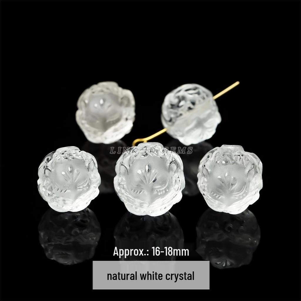 Jingde Jewelry White Crystal Carved Fox Pendant Charm Sweater Chain Accessory.