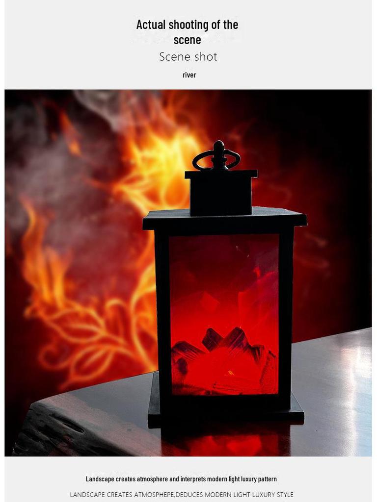 European Style Portable LED Flame Effect Night Light – A Retro Decorative Lamp for a Cozy Atmosphere