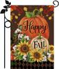 Happy Fall Garden Ag Burlap Autumn Vertical Double Sided Fall Thanksgiving Pumpkin Garden Ag Yard Outdoor Decoration 12. WZZ