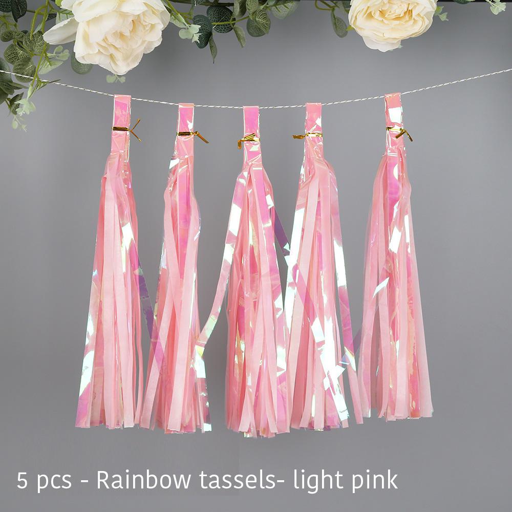 Party Unicorn Garland Rainbow Iridescent Tassel Garlands Paper Flower Wedding Decoration Birthday Baby Shower Party Decorations