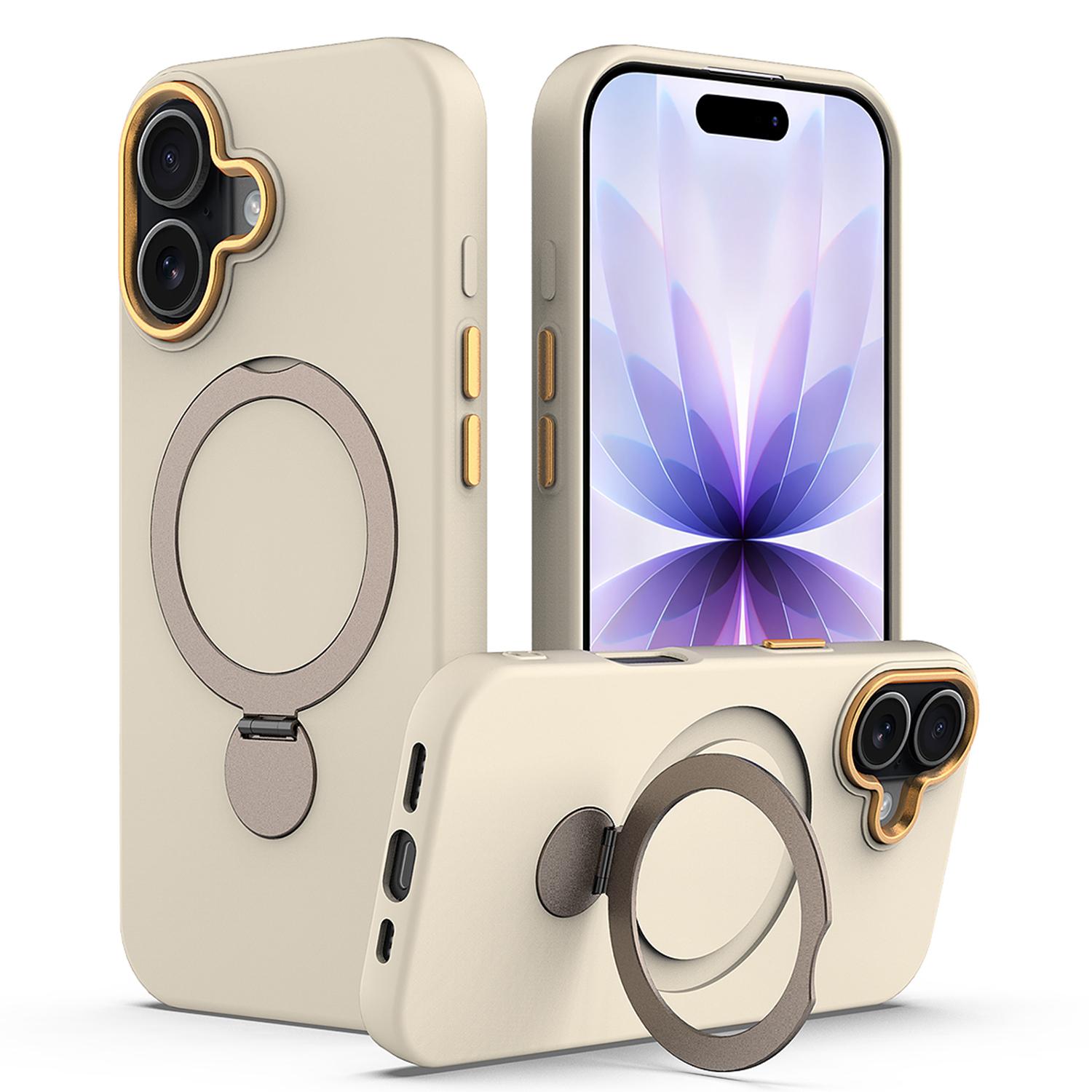 

Чохол для iPhone 16, сумісний з MagSafe, з обертовим кільцем-підставкою, задня кришка телефону з ТПУ + ПК